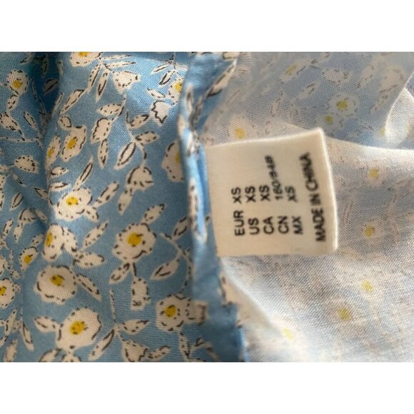 Y2K Zara Baby Blue Ditzy Floral Print Spaghetti Strap Milkmaid Sundress XS - Picture 5 of 5